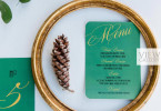 emerald green wedding invitation