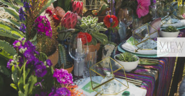 table setting with a boho feel