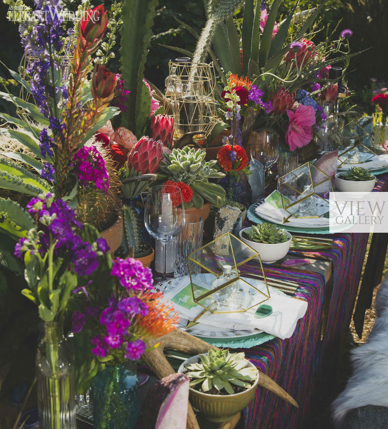 table setting with a boho feel