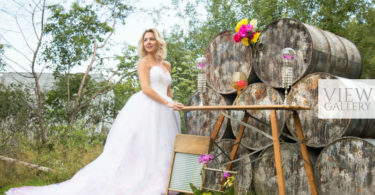 vintage bride outside