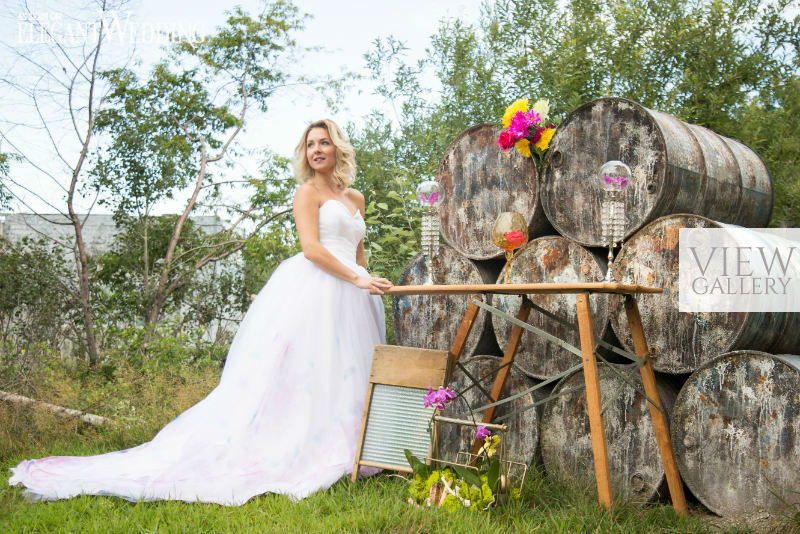 vintage bride outside