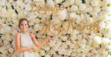 White Flower Wall For A Bridal Shower