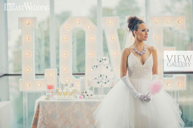 Modern Wedding Sweet Table With Marquee