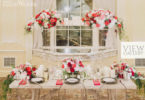 Valentine's Wedding Table Setting With Red Florals