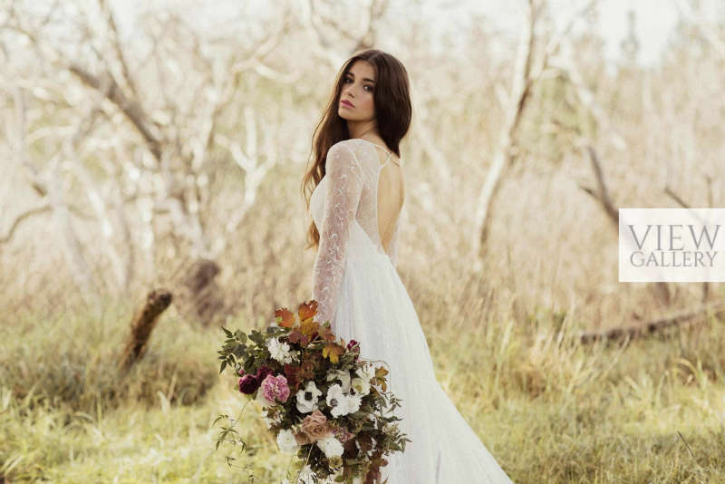 Lace Keyhole Back Wedding Dress by Sally Eagle