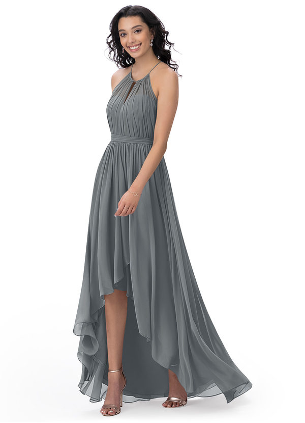 grey bridesmaid dress by azazie