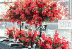 Alluring Red and Black Lace Wedding Theme