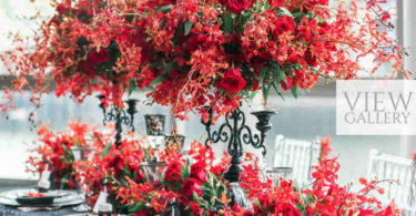 Alluring Red and Black Lace Wedding Theme