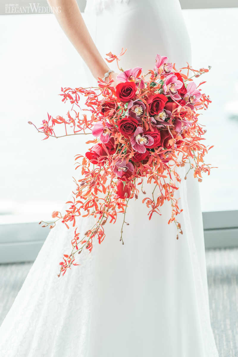 Bright Red Wedding Bouquet