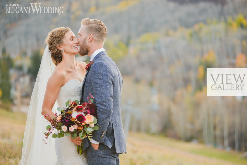 Fall Mountain Wedding With Hanging Greenery