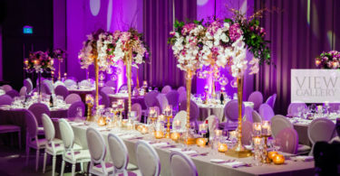 Glamorous Purple and Gold Ballroom Wedding