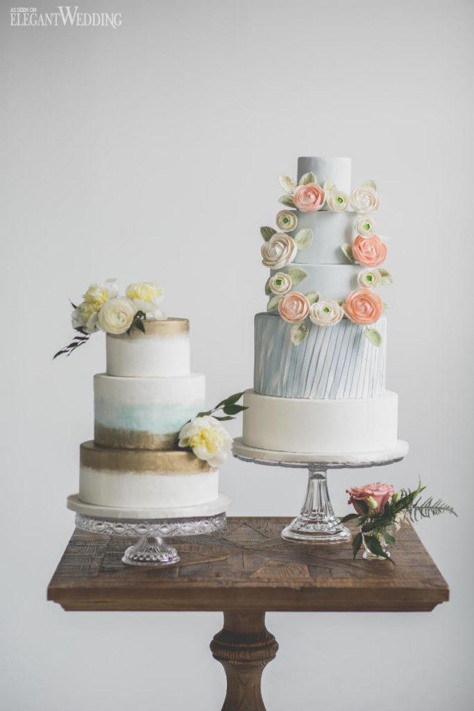 Floral Wreath Wedding Cake