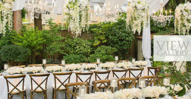 Elegant Tented Wedding with Floral Chandeliers