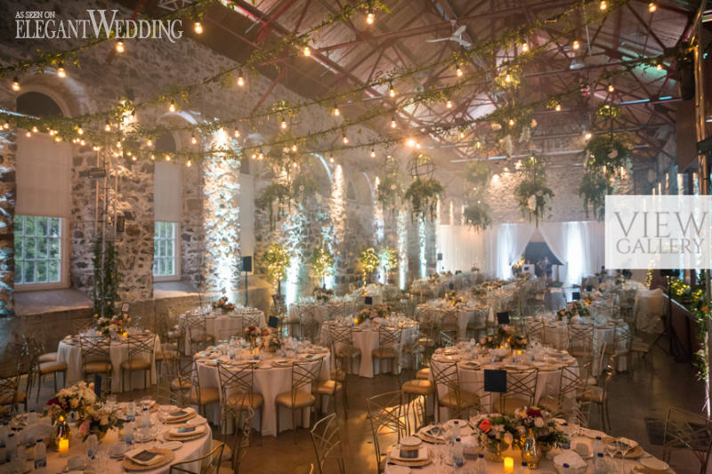 Industrial Wedding with Hanging Greenery