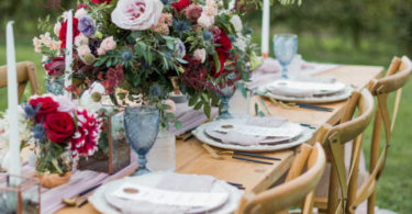 Vintage Outdoor Wedding with Deep Reds