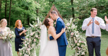 A Boho Wedding Featuring a Triangle Arch