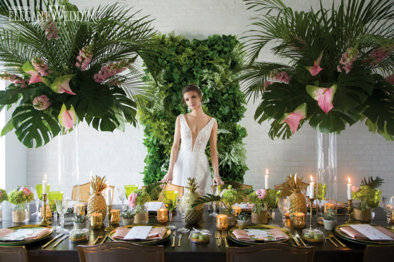 Tropical Wedding with Pineapples & Palms