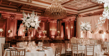 White and Gold Ballroom Wedding