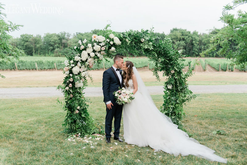 Dreamy Winery Wedding with Lush Floral Arbour