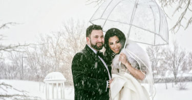 A Winter Wonderland Wedding with Touches of Gold