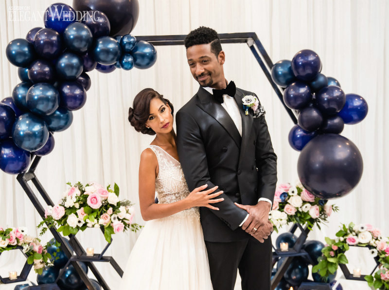 Midnight Blue Wedding Inspo with Balloons