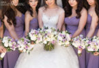 A Lilac Wedding Featuring Tall Cherry Blossoms