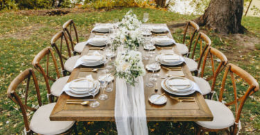 Rustic Wooden Wedding Table Setting