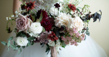 Moody Industrial Wedding with Burgundy Details