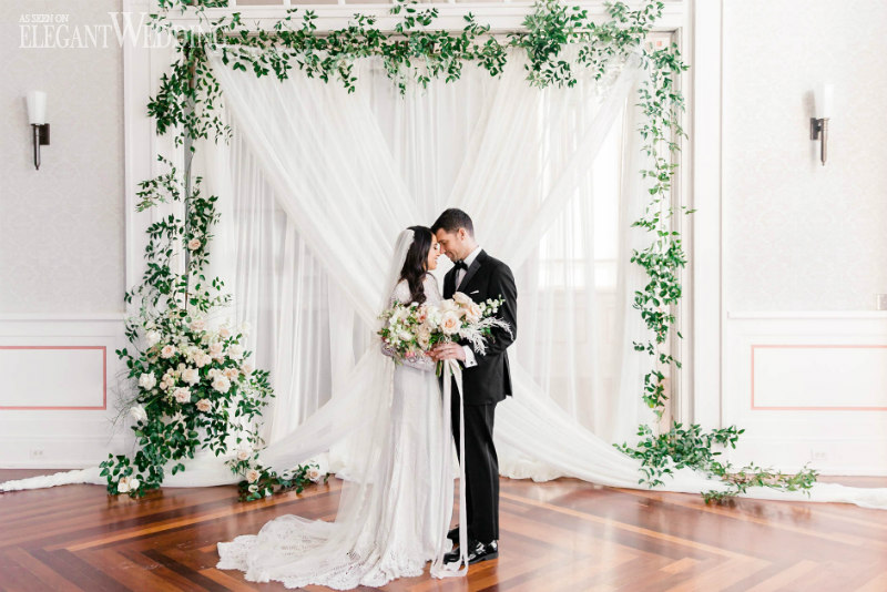 A Neutral Wedding Palette with Greenery