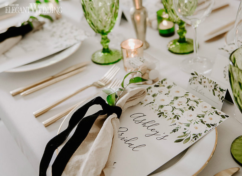 Refreshing Black & Green Bridal Shower