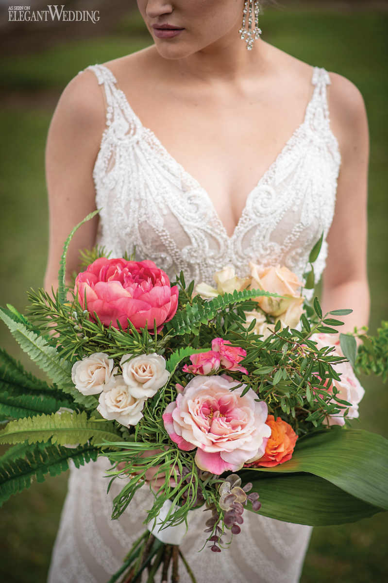 Pink and Peach Wedding Bouquet Peony Wedding Bouquets