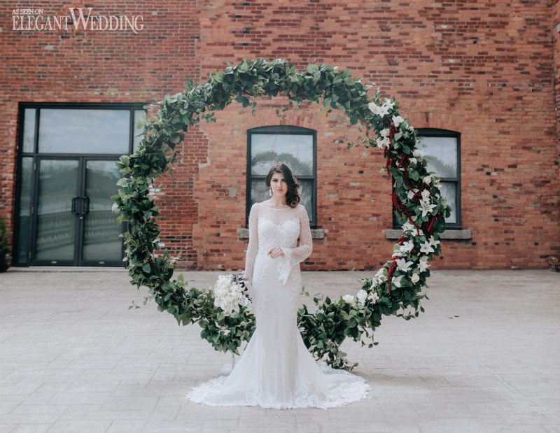 Urban Emerald Wedding with Hanging Greenery