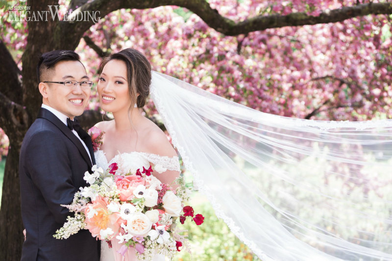 Contemporary Wedding with Fuchsia Flowers