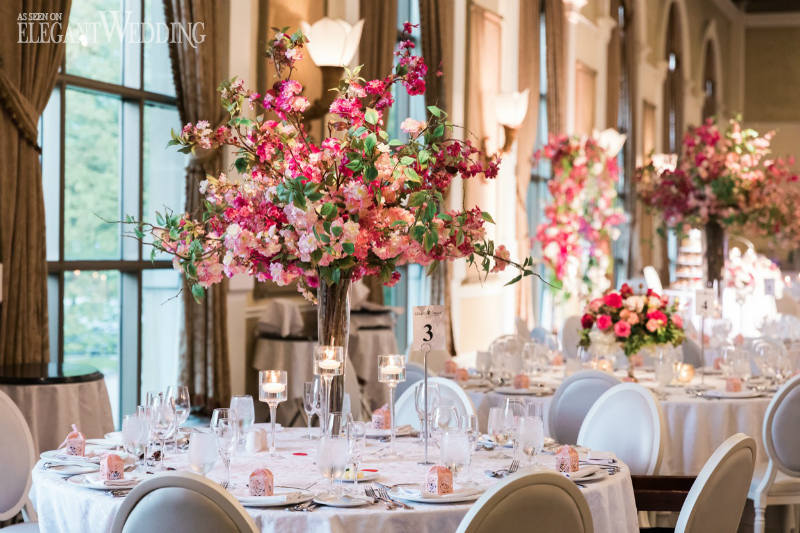 Bright Pink Wedding Reception