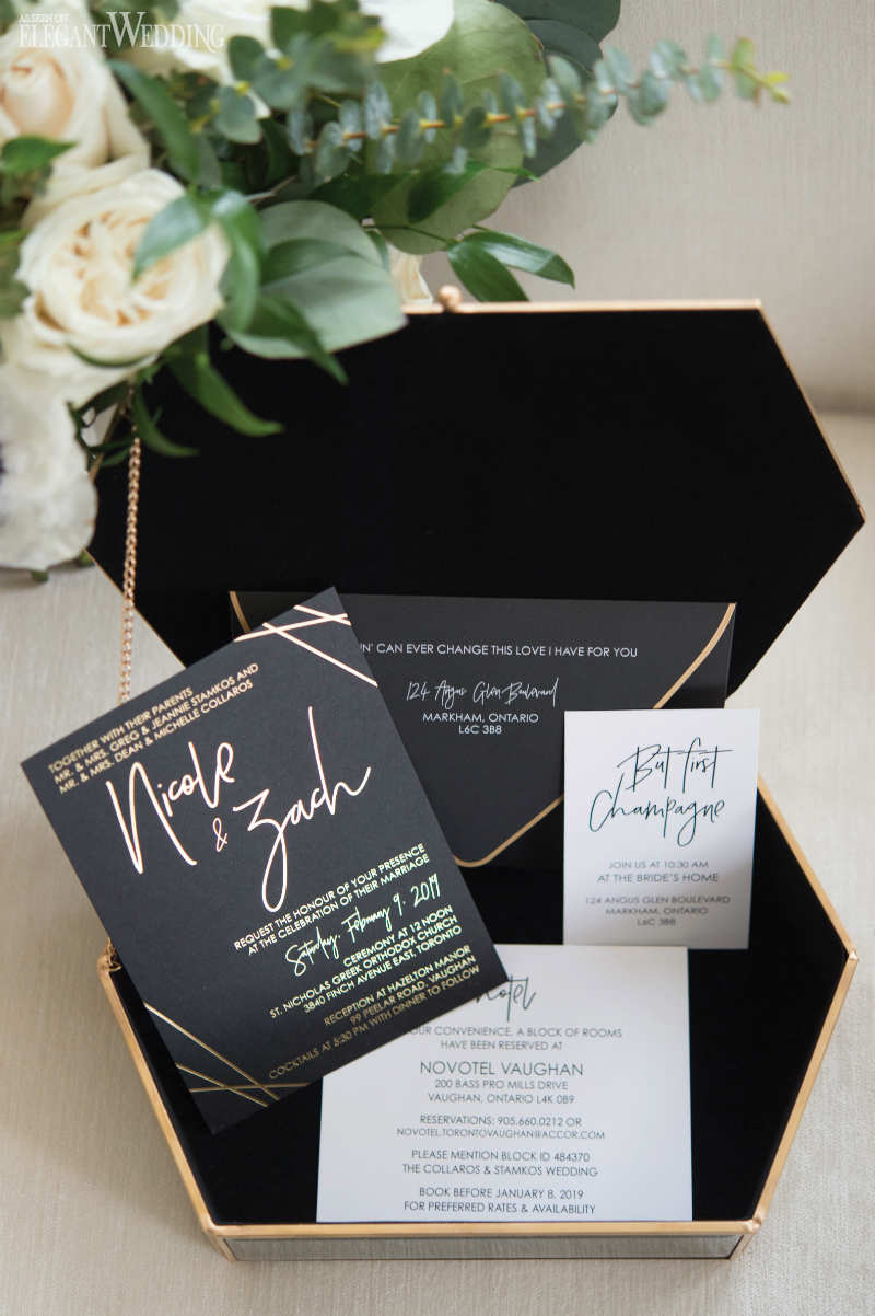 creations by gitta black and gold wedding