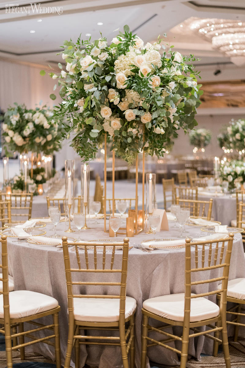 Fairytale wedding reception flowers