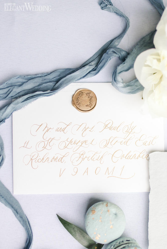 dusty blue wedding invitation