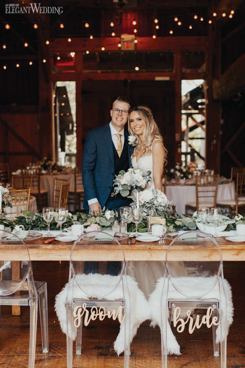 barn wedding honour table