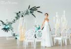 Dusty blue wedding theme ceremony