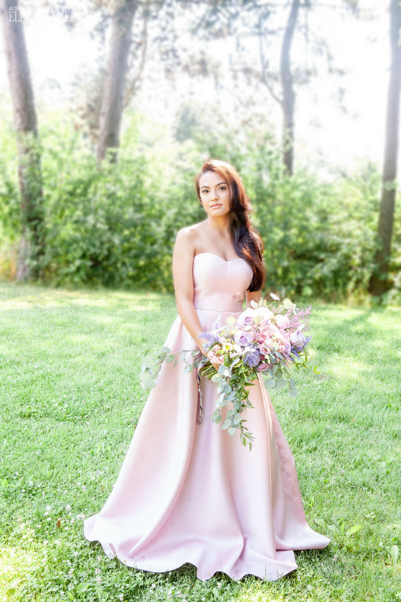 whimsical wedding theme pink gown