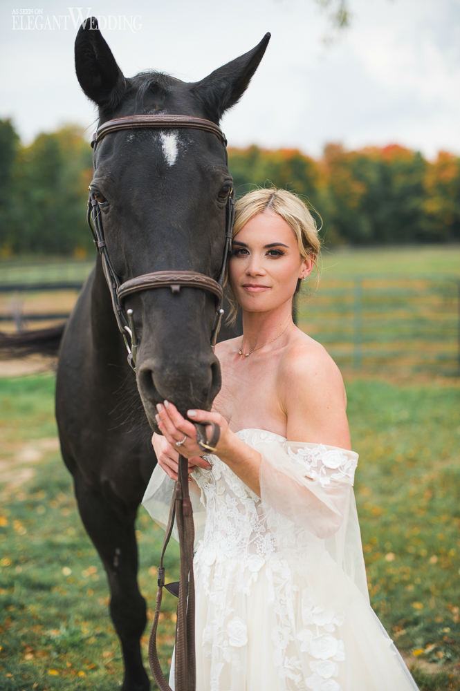 bride with a horse