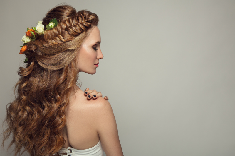 wedding hair with fishbone