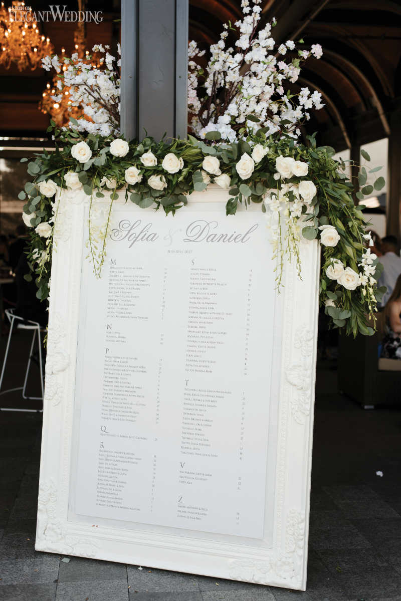 seating chart with flowers