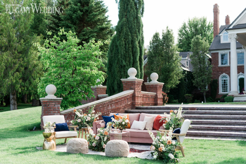 garden wedding theme seating area