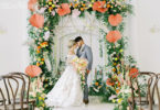 ceremony arch with citrus inspiration