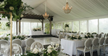 Green and white garden wedding