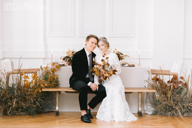 bride and groom in old hollywood theme