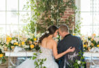 spring wedding theme yellow and green flowers and decor