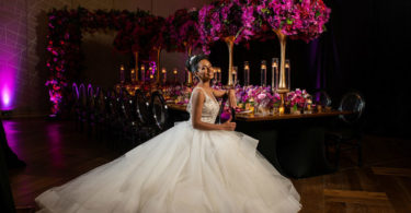 fuchsia wedding theme luxury bride with princess gown