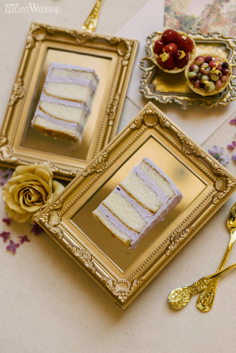 wedding cake sliced